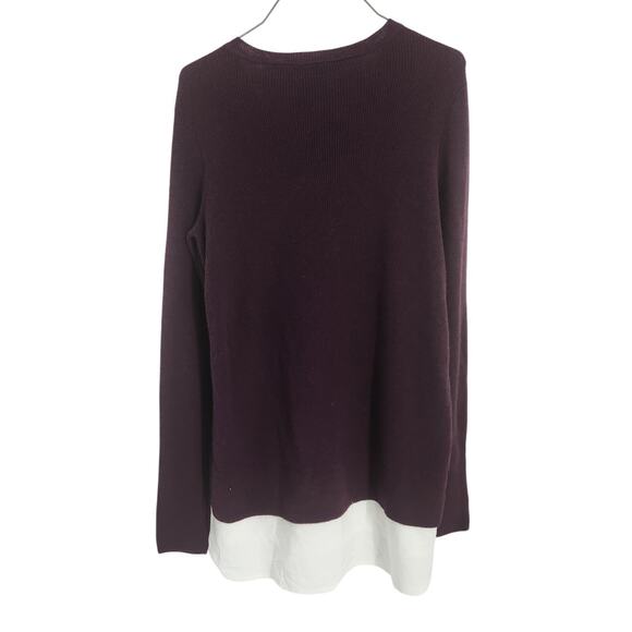 Simply Vera Vera Wang Purple Ribbed Layered Long Sleeve Sweater Womens Small S - Picture 2 of 4